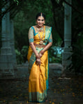 Arfa Fashion House Mustered With Contrast Border Lichi Silk Jacquard Work Saree