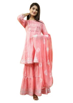 Vamika Gota Patti Work Rayon Peach Party Wear/Casual Wear Kurta Set/Suit - Distacart