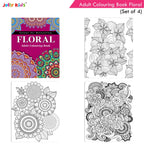 Jolly Kids Adult Colouring Books Set of 4|Adults Colouring Book: Stress Relieving Designs Floral, Animals, Birds & Motivational Quotes Colouring Books - Distacart