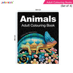 Jolly Kids Adult Colouring Books Set of 4|Adults Colouring Book: Stress Relieving Designs Floral, Animals, Birds & Motivational Quotes Colouring Books - Distacart