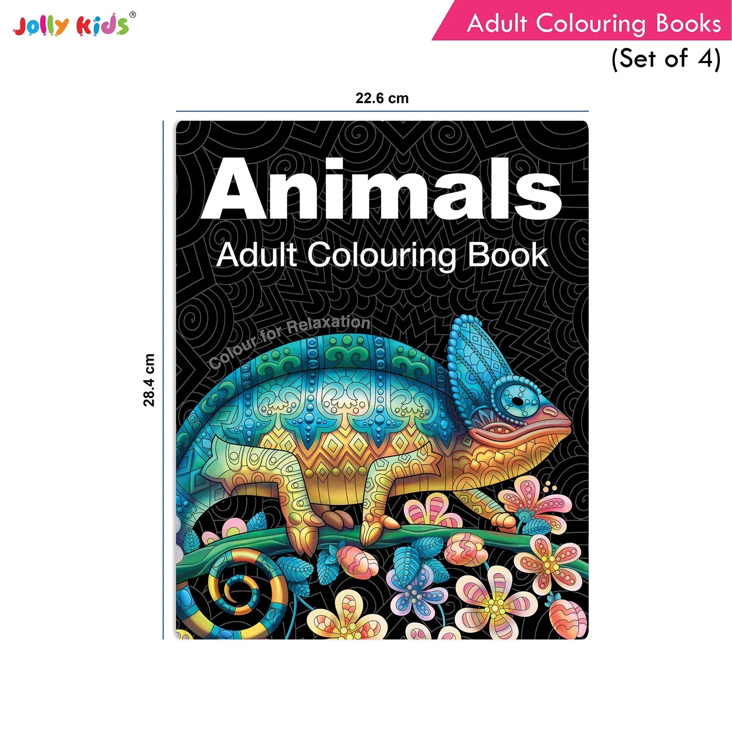 Jolly Kids Adult Colouring Books Set of 4|Adults Colouring Book: Stress Relieving Designs Floral, Animals, Birds & Motivational Quotes Colouring Books - Distacart