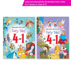 Jolly Kids Beautifully Illustrated Fairy Tales 4 in 1 Books A Set of 2| Ultimate Collection of Bedtime Megical Stories For Children Ages 3-8 Years - Distacart