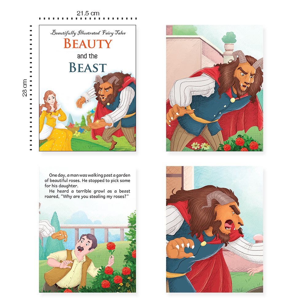 Jolly Kids Beautifully Illustrated Fairy Tales 4 in 1 Books A Set of 2| Ultimate Collection of Bedtime Megical Stories For Children Ages 3-8 Years - Distacart