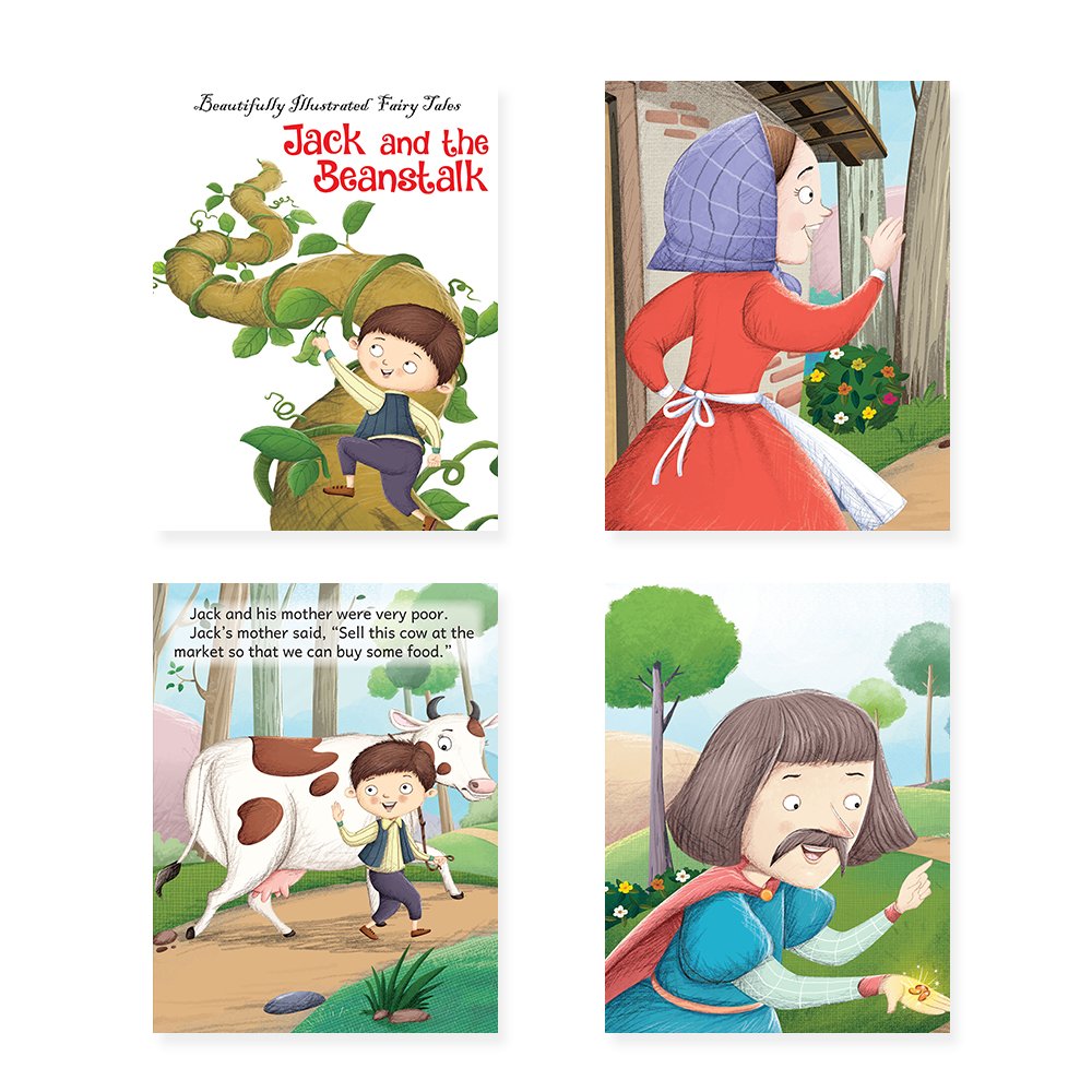 Jolly Kids Beautifully Illustrated Fairy Tales 4 in 1 Books A Set of 2| Ultimate Collection of Bedtime Megical Stories For Children Ages 3-8 Years - Distacart