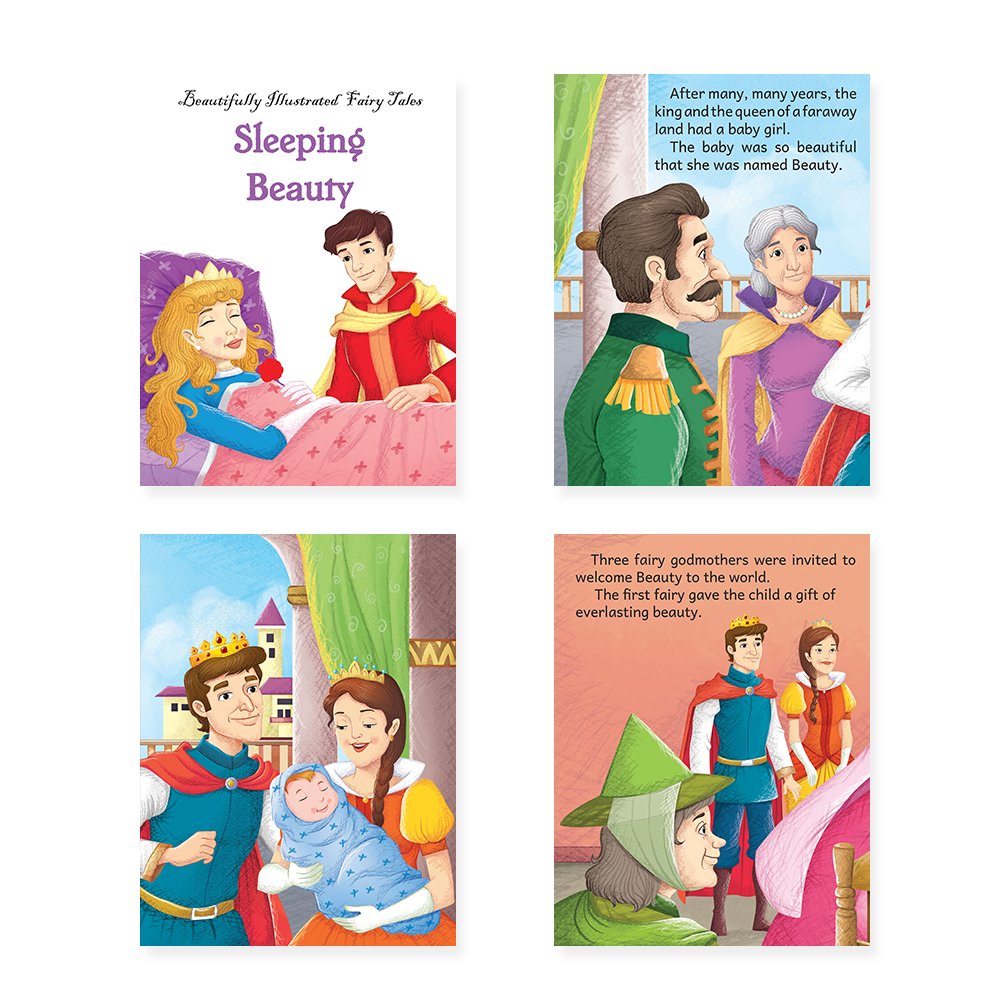 Jolly Kids Beautifully Illustrated Fairy Tales 4 in 1 Books E Set of 2| Ultimate Collection of Bedtime Megical Stories For Children Ages 3-8 Years - Distacart