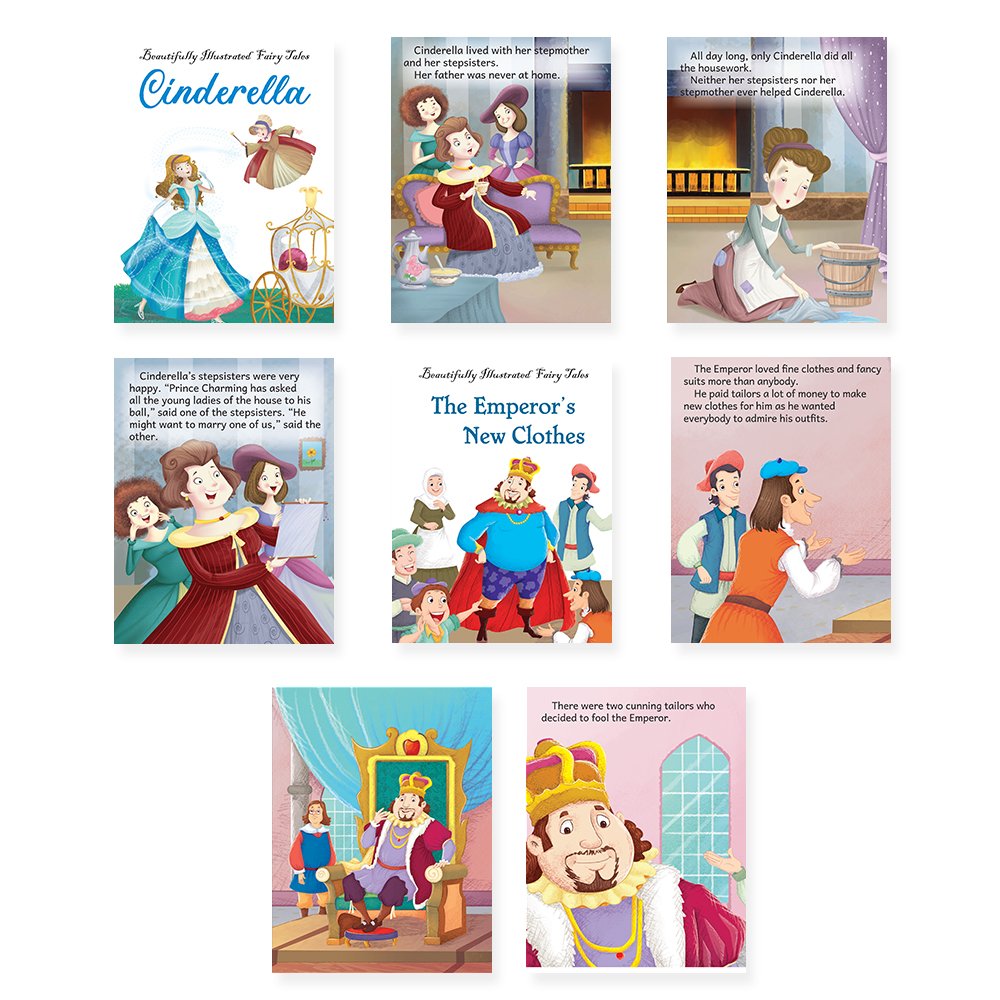 Jolly Kids Beautifully Illustrated Fairy Tales Books G Set of 16 For Kids Ages 3-8 Years| Combo Storytelling Books - Distacart