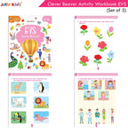 Jolly Kids Clever Beaver Ages 5-6 Years Fun Learning Activities Workbooks Set of 4| English-Maths-EVS-Good Habit-Logical Reasoning - Distacart
