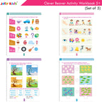 Jolly Kids Clever Beaver Ages 5-6 Years Fun Learning Activities Workbooks Set of 4| English-Maths-EVS-Good Habit-Logical Reasoning - Distacart
