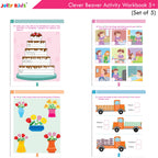 Jolly Kids Clever Beaver Ages 5-6 Years Fun Learning Activities Workbooks Set of 4| English-Maths-EVS-Good Habit-Logical Reasoning - Distacart