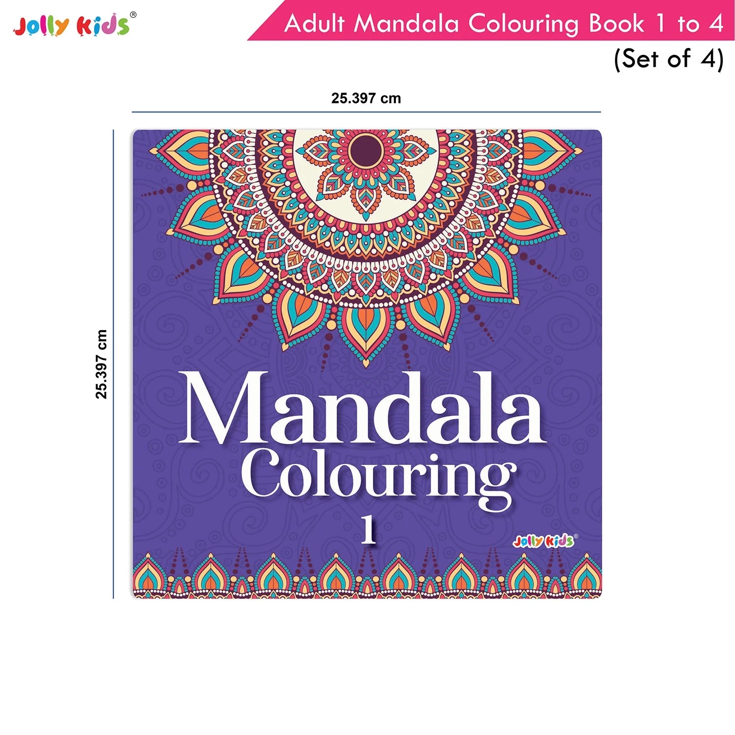 Jolly Kids Adults Mandala Colouring Books A Set of 2| Ideal For Stress Relieving, Relaxing & Meditation Books for Teenager - Distacart