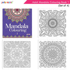 Jolly Kids Adults Mandala Colouring Books Set of 4| Ideal for Stree Relieving, Relaxing and Meditation Books for Teenagers - Distacart