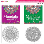 Jolly Kids Adults Mandala Colouring Books Set of 4| Ideal for Stree Relieving, Relaxing and Meditation Books for Teenagers - Distacart