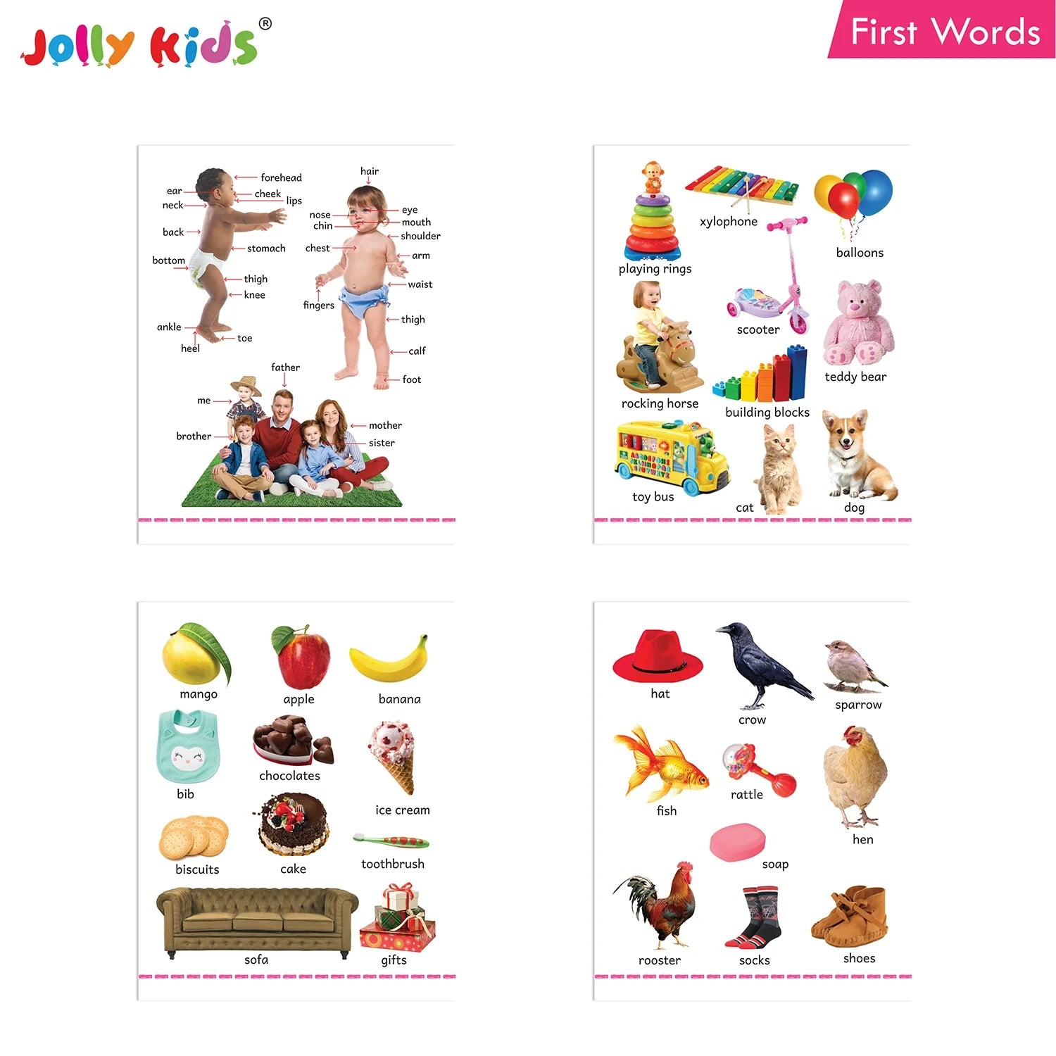 Jolly Kids My Big Board Books Set of 8 for Toddlers Ages 0-3 Years| Picture Learning Books - Distacart