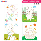 Jolly Kids Toddler Colouring Die-Cut Animals Shape Activity Books Set of 4 for Kids| Ages 1-6 Years - Distacart