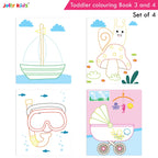 Jolly Kids Toddler Colouring Die-Cut Animals Shape Activity Books Set of 4 for Kids| Ages 1-6 Years - Distacart