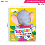 Jolly Kids Toddler Colouring Die-Cut Animals Shape Activity Books Set of 4 for Kids| Ages 1-6 Years - Distacart