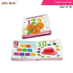 Jolly Kids Touch and Feel Picture Learning Sensory Development Padded Board Books Set of 6 for Infants, Toddlers Gift Ages 0-12 Months - Distacart