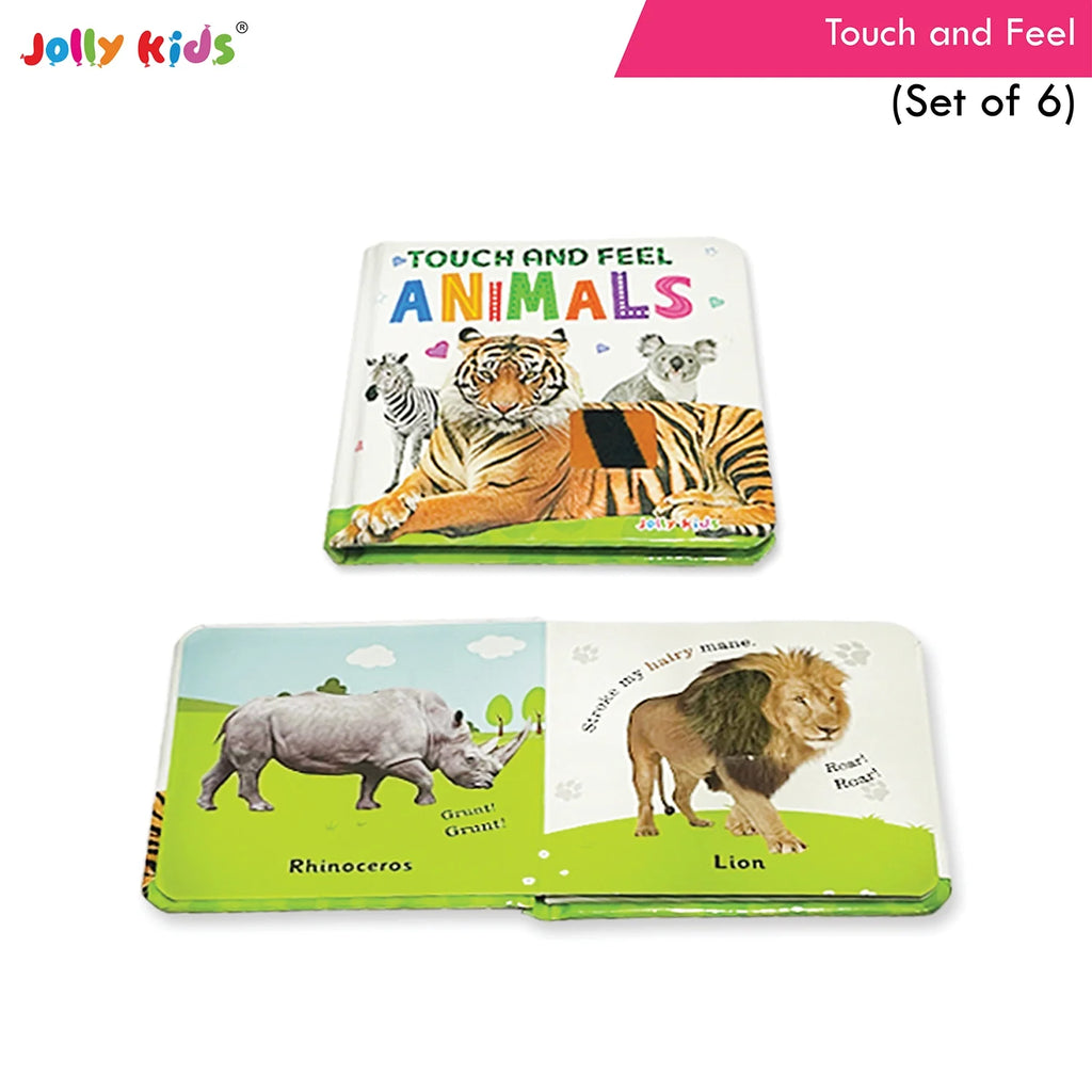 Jolly Kids Touch and Feel Picture Learning Sensory Development Padded Board Books Set of 6 for Infants, Toddlers Gift Ages 0-12 Months - Distacart
