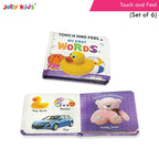 Jolly Kids Touch and Feel Picture Learning Sensory Development Padded Board Books Set of 6 for Infants, Toddlers Gift Ages 0-12 Months - Distacart