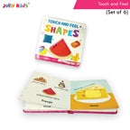 Jolly Kids Touch and Feel Picture Learning Sensory Development Padded Board Books Set of 6 for Infants, Toddlers Gift Ages 0-12 Months - Distacart