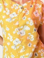 Myshka Women's Yellow Printed Top