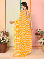 Yellow Georgette Designer Printed Ready To Wear Saree - Elite