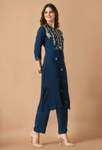 Joban Fashion Navy Cotton Rayon Kurta Set