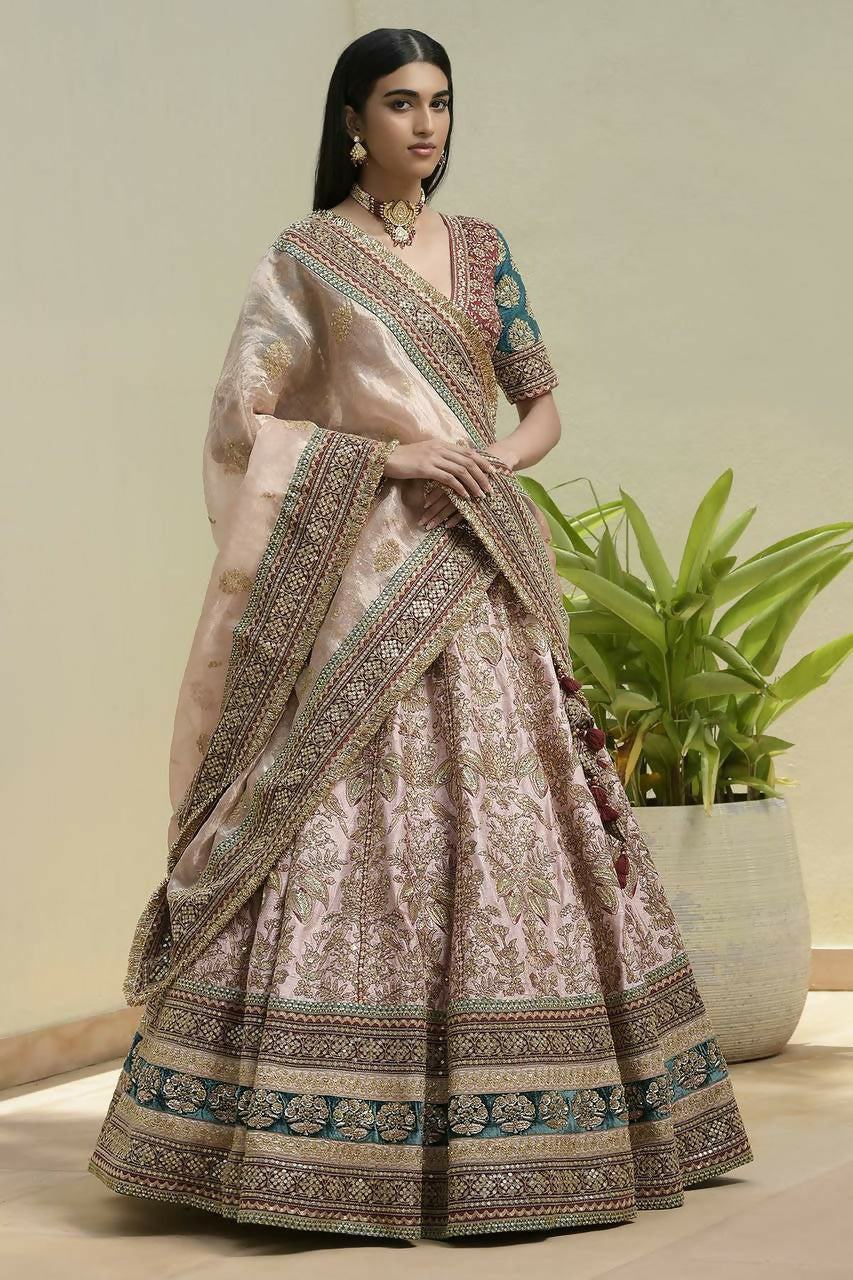 Jyoti Fashion Women's Cream Mulberry Silk Sequins with Dori & Thread Embroidered Designer Lehenga Choli Set