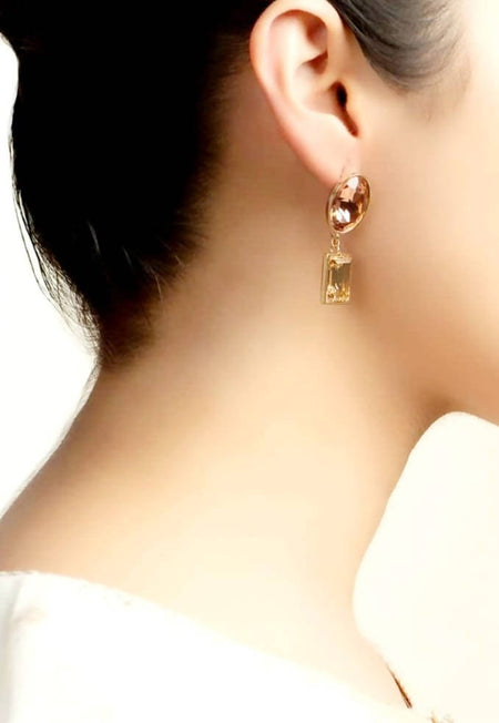 Bling Accessories Swarovski Golden Shadow Crystal Earrings