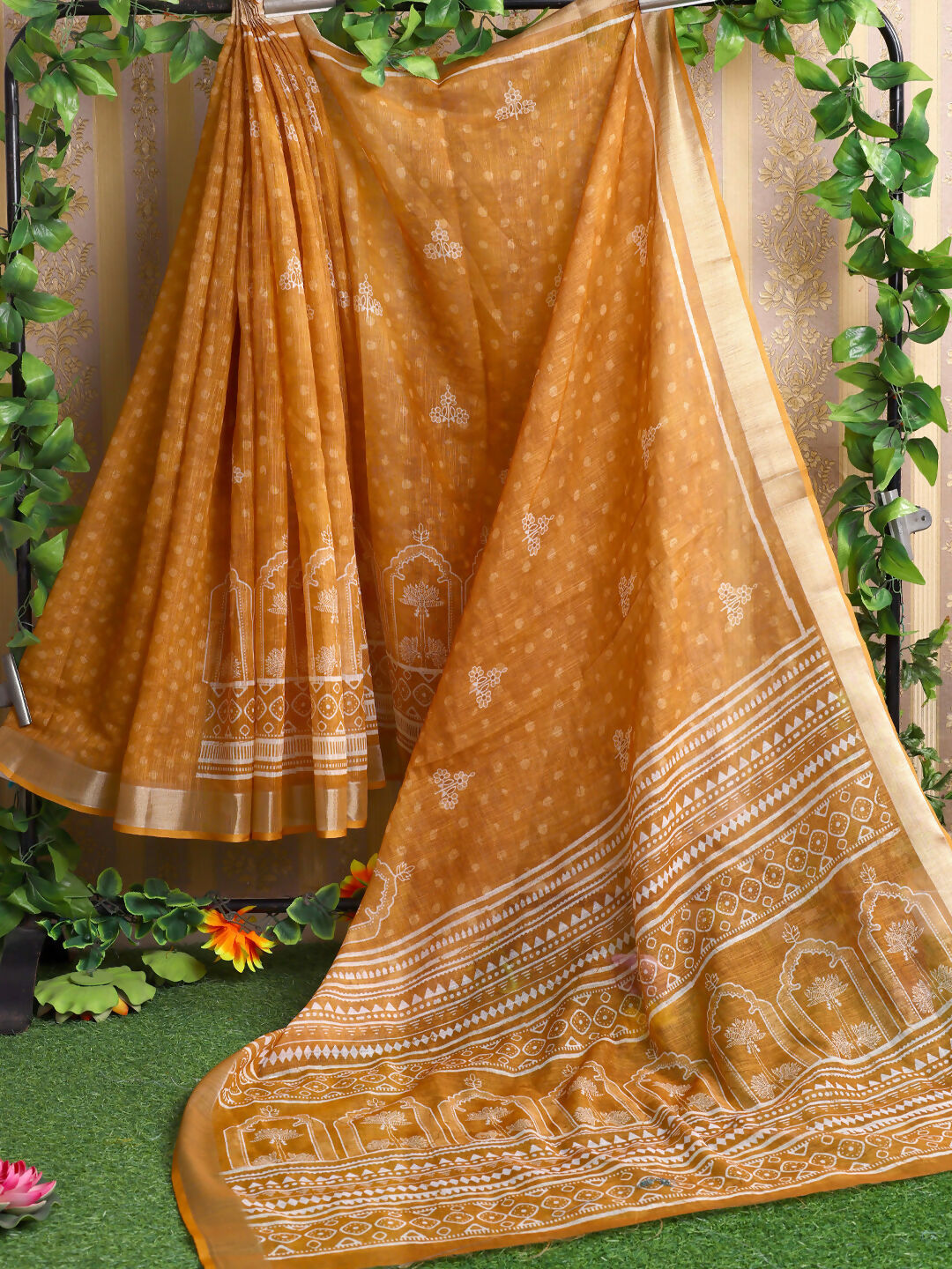Shree Shyam Fashion Cotton Mustard Saree - Distacart