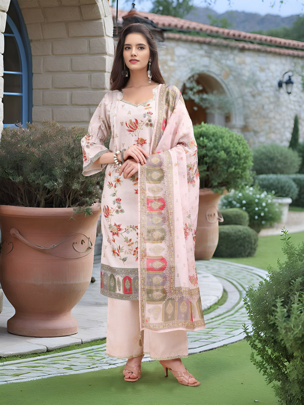 Joban Fashion Off White Position Digital Print With Position Foil Kurta Set - Distacart