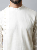 Even Apparels White Color Pure Cotton Men's Kurta With Side Placket (MMS135) - Distacart