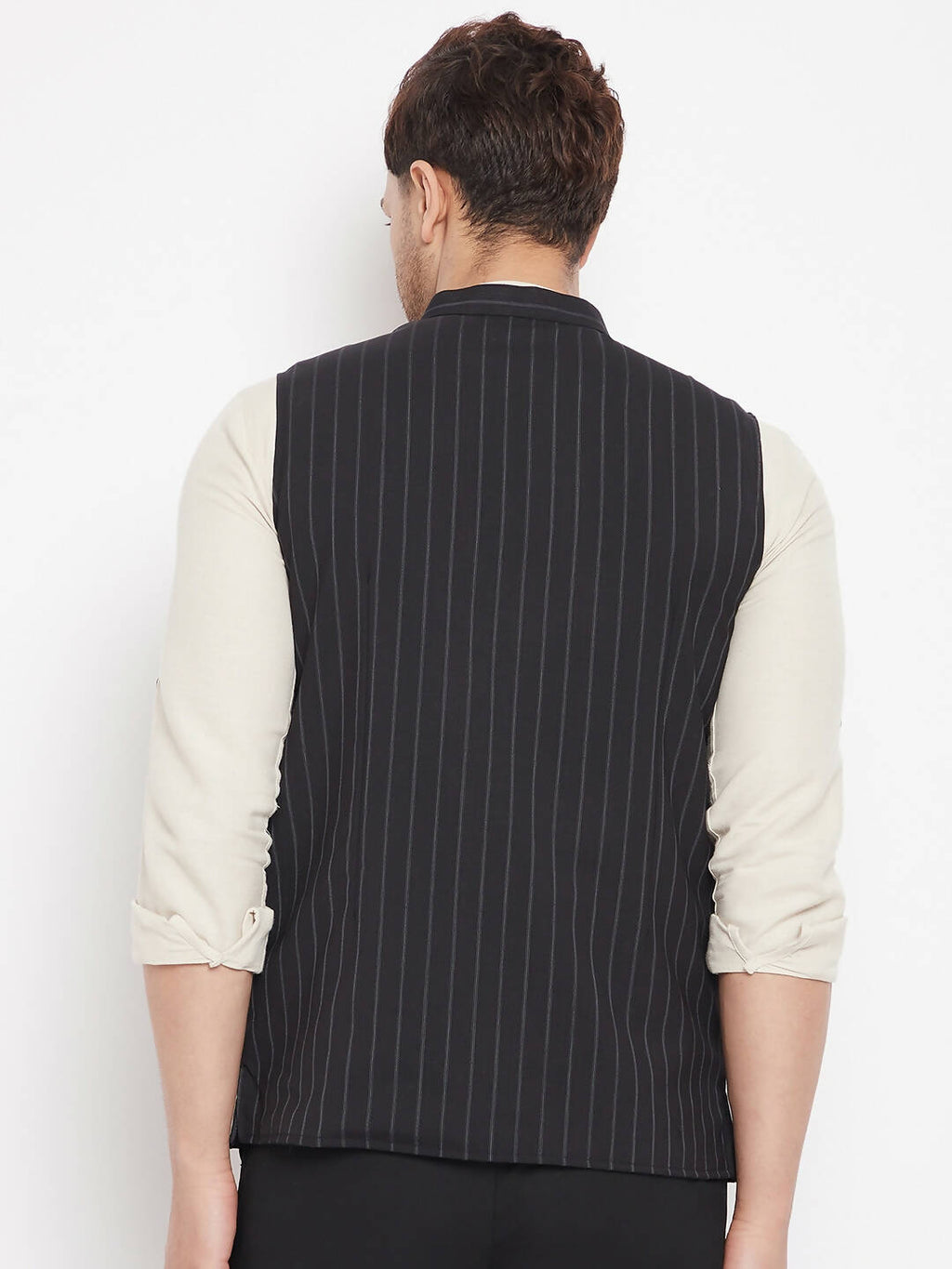 Even Apparels Black Merino Men Woven Nehru Jacket - Distacart