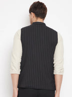 Even Apparels Black Merino Men Woven Nehru Jacket - Distacart