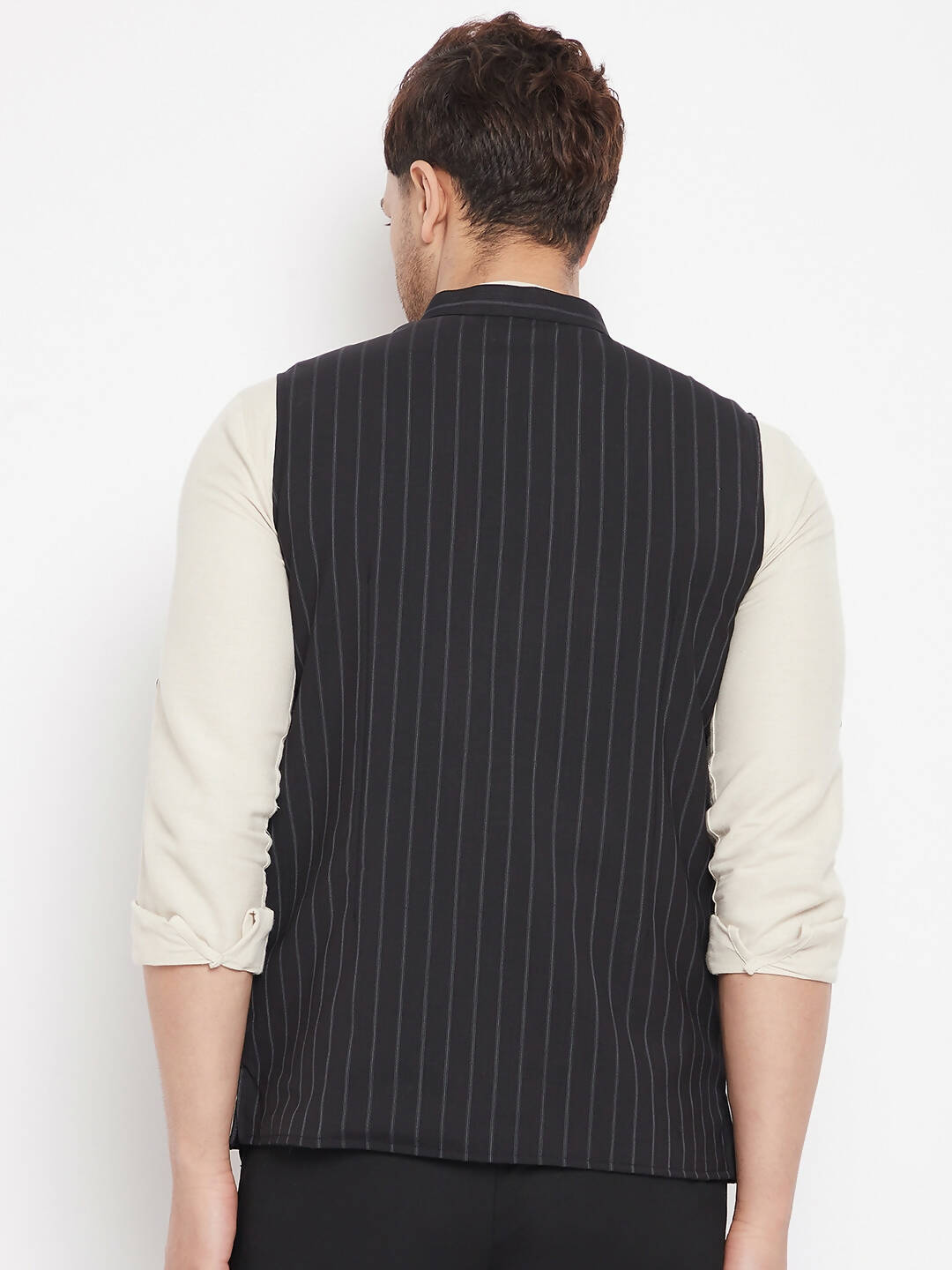 Even Apparels Black Merino Men Woven Nehru Jacket - Distacart