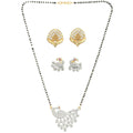 AanyaCentric Gold-Polished Mangalsutra with Pendant, 2 Pair Earrings