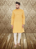 Even Apparels Men's Pintuck Fancy Yellow Kurta