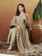 The52 Chiku Women's Beautiful Vichitra Silk Fabric Embroidered Work Flared Anarkali Pant and Dupatta Set - Distacart