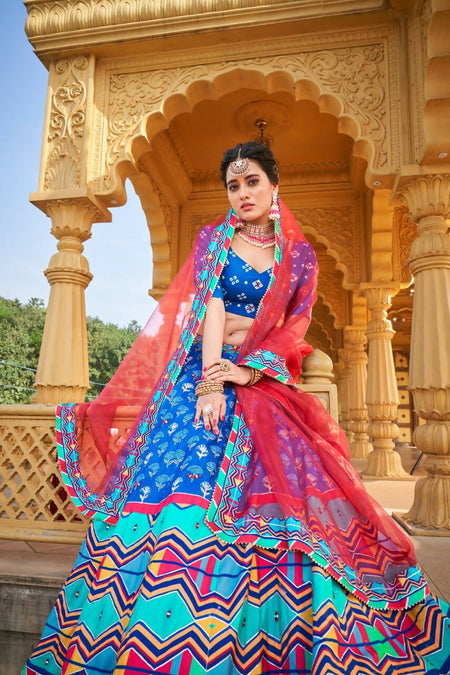 Blue Color Lehenga Choli for Women Indian Bridesmaid Lehenga Choli Set by Infinity Export