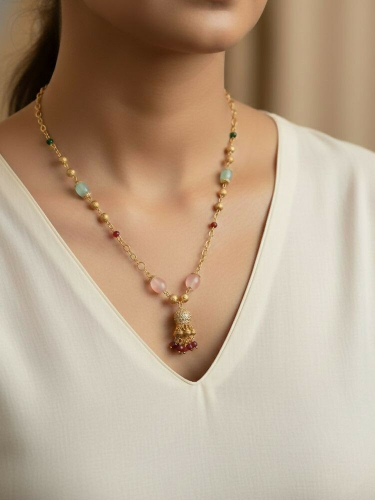 NVR Women Gold Plated Multicolour chain - Distacart