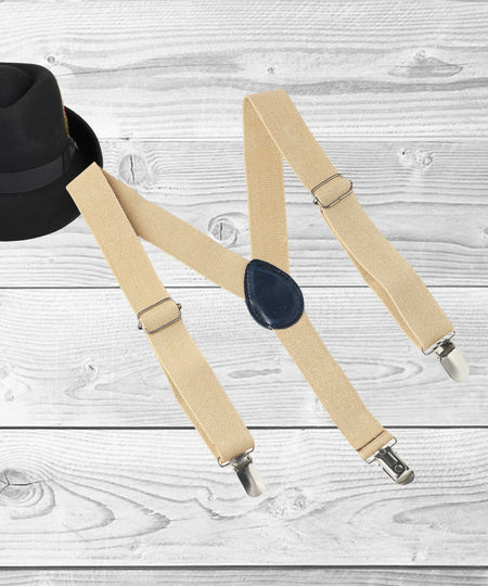 Manet Boys Solid Suspenders - Cream
