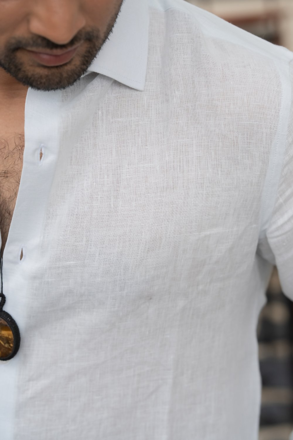 Linen Light Blue Moonlit Shirt By Hilo Design