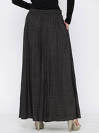 Juniper Black Geometric Printed Rayon Flared Women Palazzo With One Pocket - Distacart