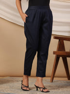 Juniper Blue Solid Lycra Women Drawstring Pants With Single Side Pocket - Distacart