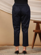 Juniper Blue Solid Lycra Women Drawstring Pants With Single Side Pocket - Distacart