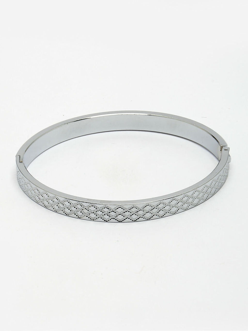 NVR Men's Silver-Plated Stainless Steel Kada Bracelet - Distacart