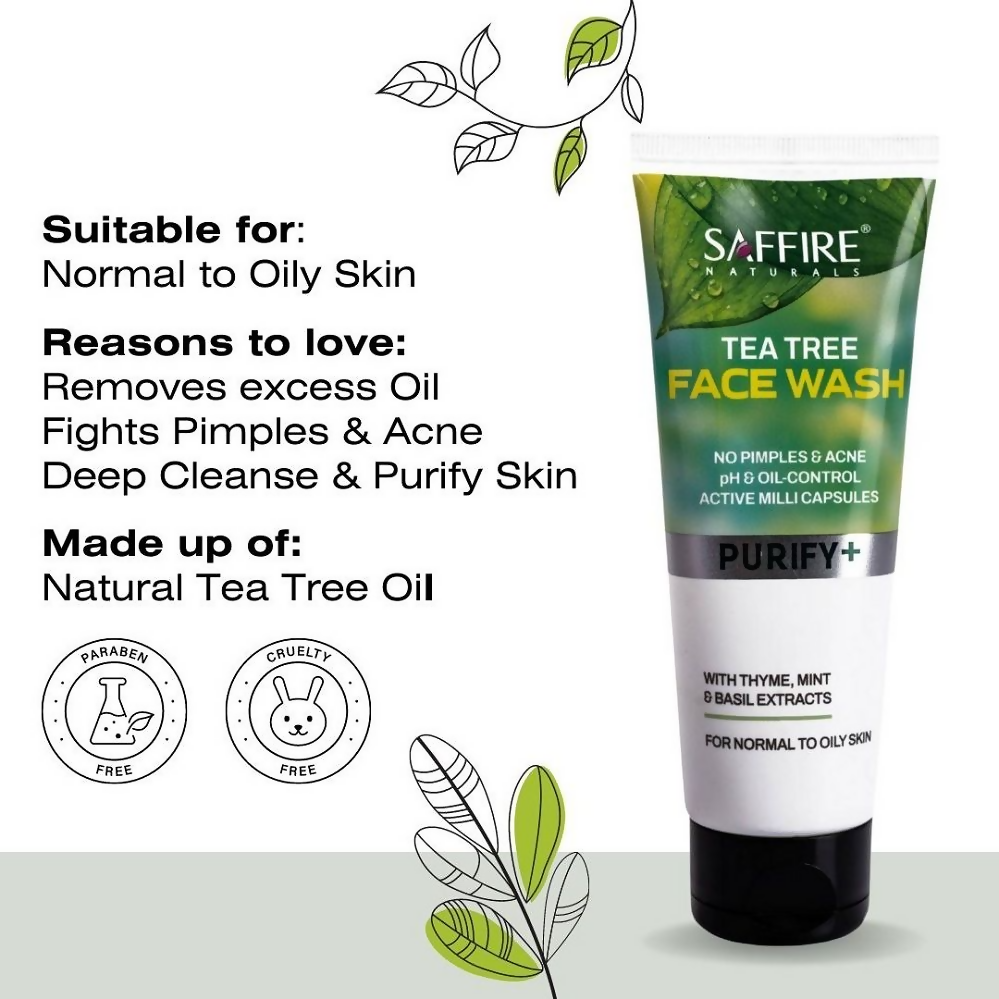 Saffire Naturals Tea Tree Purifying & Cleansing Face Wash
