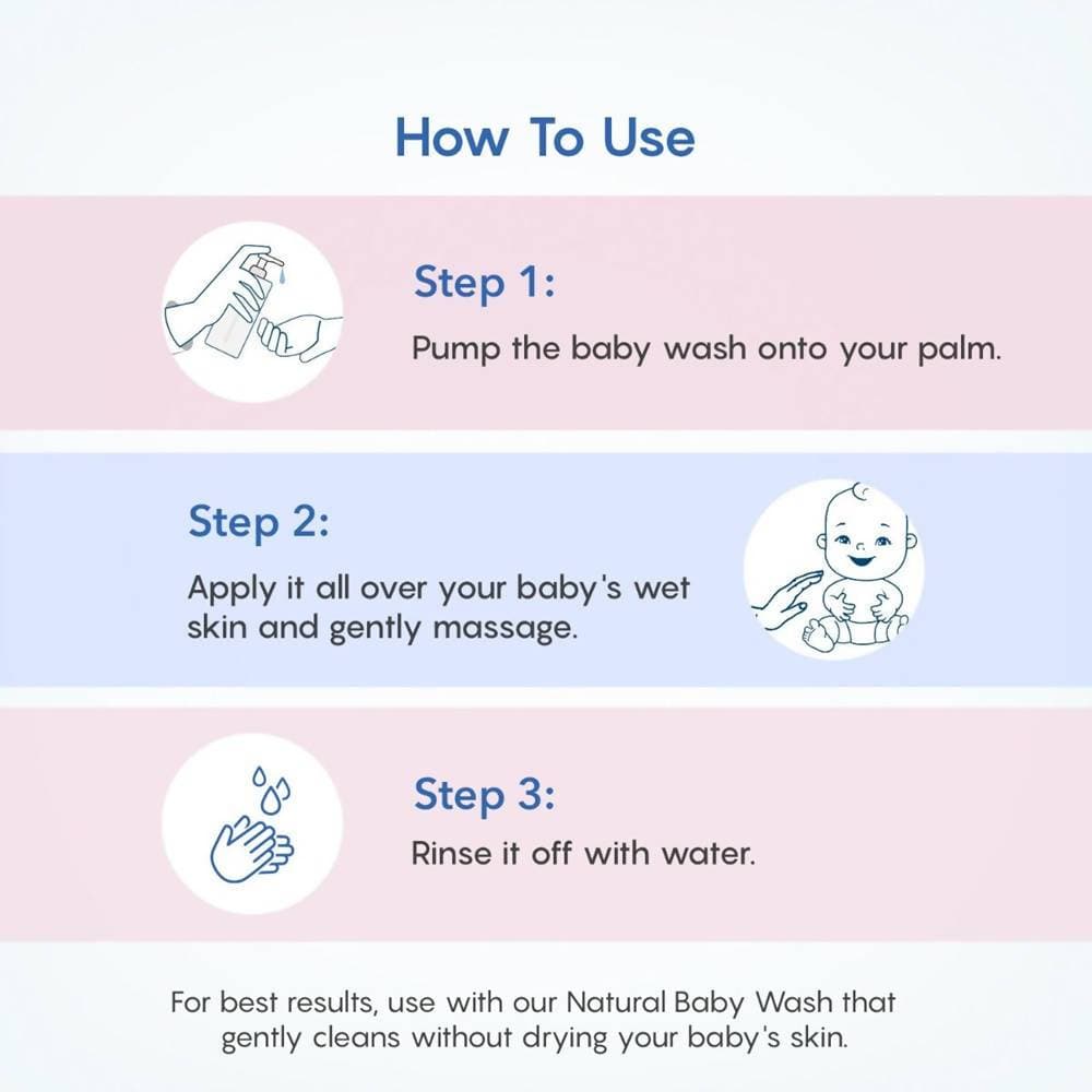 The Moms Co Natural Baby Wash with Coconut-based Cleansers & Chamomile Oil to Gently Clean, Calm & Soften the Skin