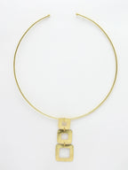 NVR Women Gold-Polished Circular Choker Necklace