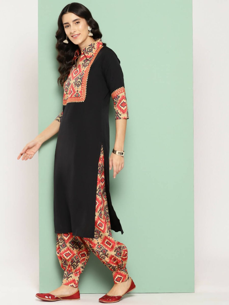 Ahalyaa Women's Traditional wear Kurta Set - Black
